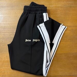 Palm Angels Black Sweatpants with White Side Stripes
